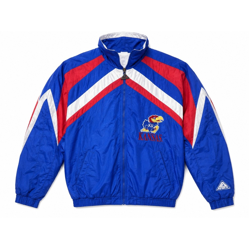 Vintage 90s Genuine Stuff Kansas Jayhawks Windbreaker Jacket Blue Men's Small